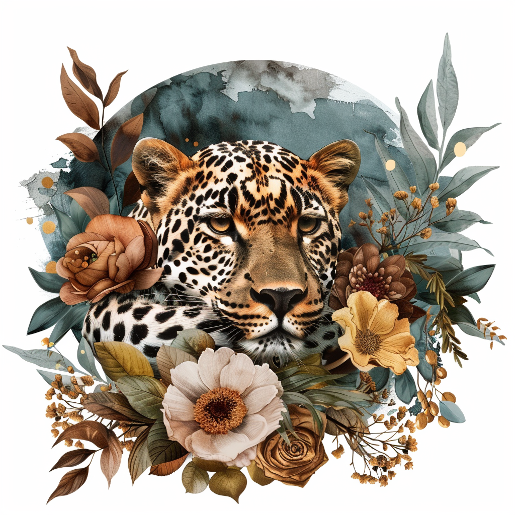 Leopard majestic Expressive surreal Vinyl Decal Sticker for Car, Laptop, Tumbler and more # F022587