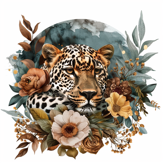 Leopard majestic Expressive surreal Vinyl Decal Sticker for Car, Laptop, Tumbler and more # F022587