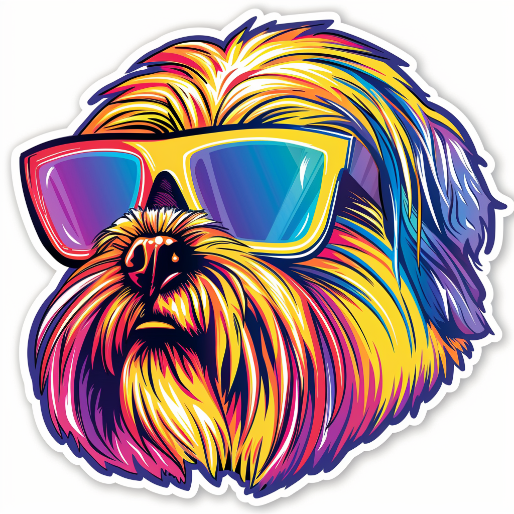 Adorable Shih Tzu Dog Expressive surreal Vinyl Decal Sticker for Car, Laptop, Tumbler and more # F018350
