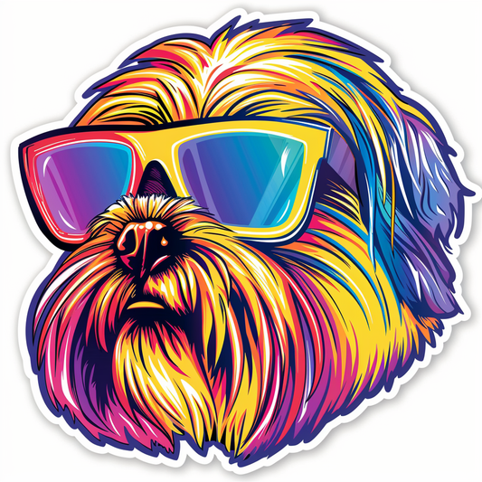 Adorable Shih Tzu Dog Expressive surreal Vinyl Decal Sticker for Car, Laptop, Tumbler and more # F018350