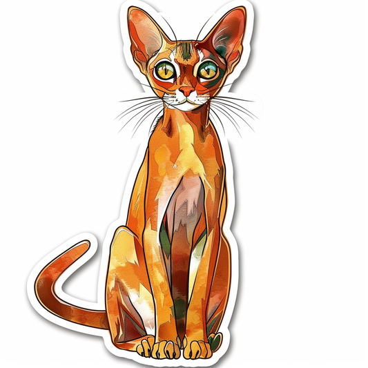 Abyssinian Cat astronaut majestic Expressive surreal Vinyl Decal Sticker for Car, Laptop, Tumbler and more # F021157-4" x 4"