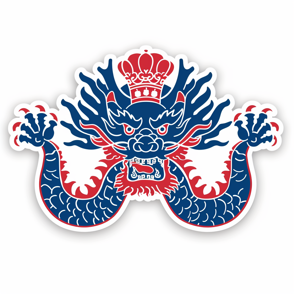 Dragon crowned majestic Expressive surreal Vinyl Decal Sticker for Car, Laptop, Tumbler and more # F019052-4" x 4"