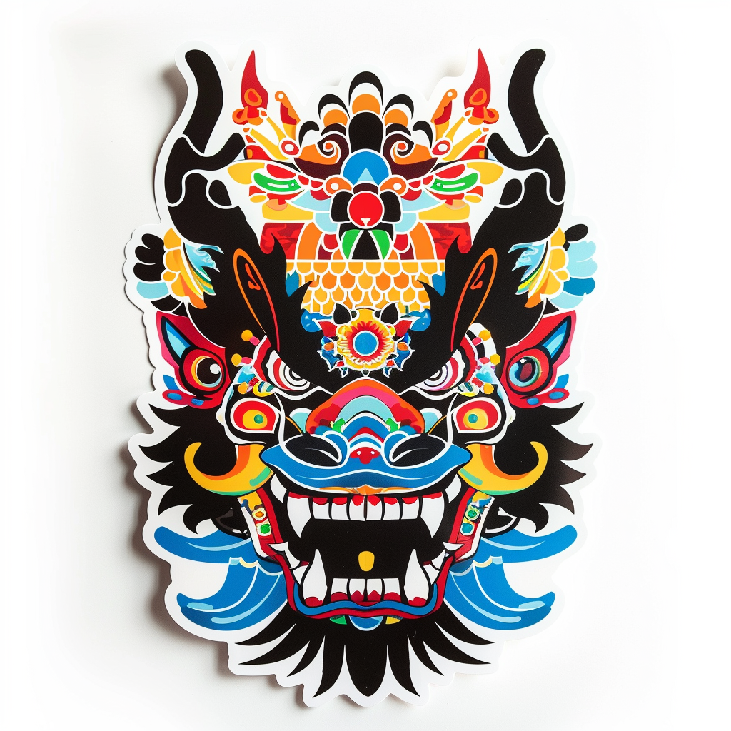 Dragon crowned majestic Expressive surreal Vinyl Decal Sticker for Car, Laptop, Tumbler and more # F019035-4" x 4"