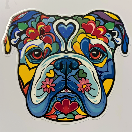 Bulldog Dog majestic Expressive surreal Vinyl Decal Sticker for Car, Laptop, Tumbler and more # F017639