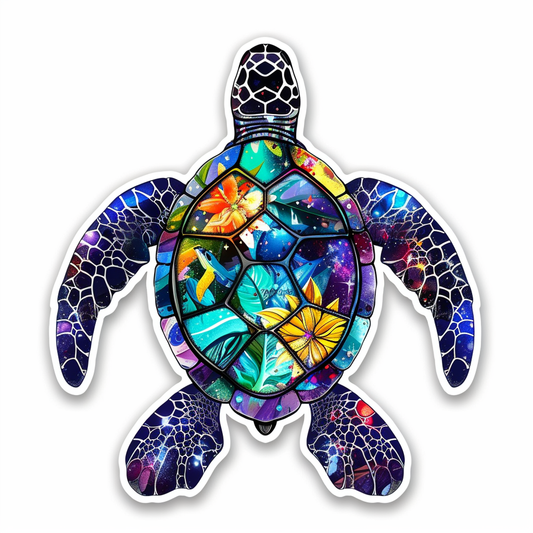 Sticker of a turtle majestic Expressive surreal Vinyl Decal Sticker for Car, Laptop, Tumbler and more # F021937