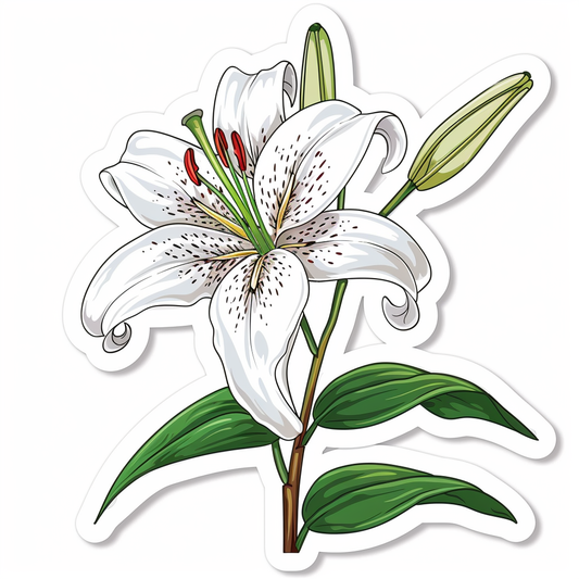 Lily flower majestic Expressive surreal Vinyl Decal Sticker for Car, Laptop, Tumbler and more # F023196
