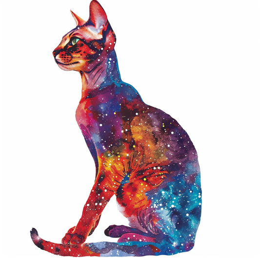 Abyssinian Cat astronaut majestic Expressive surreal Vinyl Decal Sticker for Car, Laptop, Tumbler and more # F021159-4" x 4"