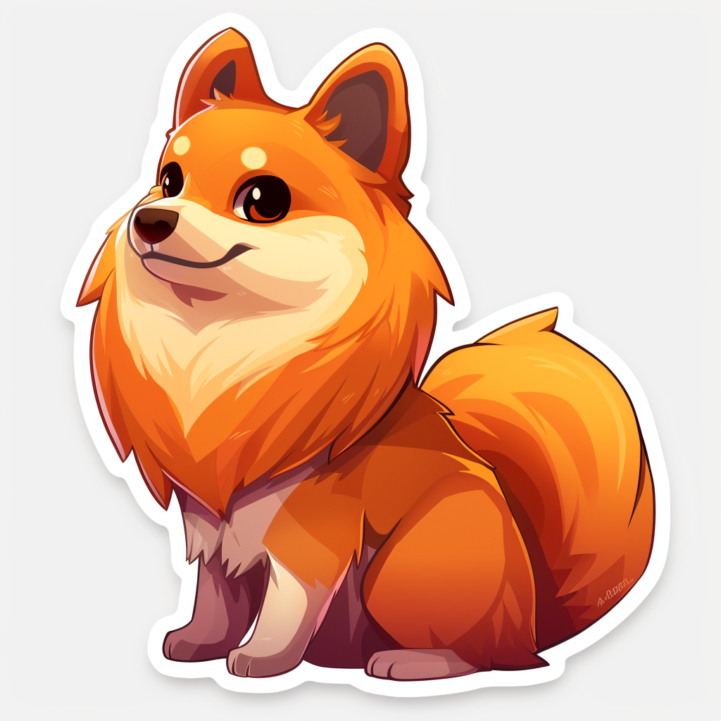 Sticker of a Pomeranian Dog majestic Expressive surreal Vinyl Decal Sticker for Car, Laptop, Tumbler and more # F013833