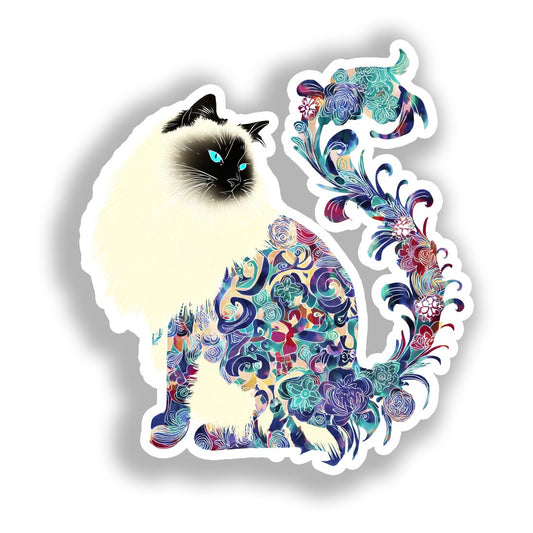 Birman Cat Vinyl Decal Sticker for Car, Laptop, Tumbler and more # A019027-4" x 4"