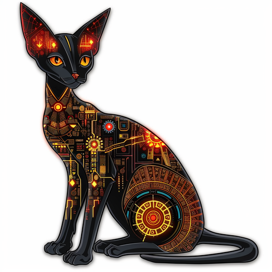 Abyssinian Cat astronaut majestic Expressive surreal Vinyl Decal Sticker for Car, Laptop, Tumbler and more # F021068-4" x 4"