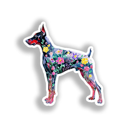 Doberman Pnscher Dog Vinyl Decal Sticker for Car, Laptop, Tumbler and more # A019721-4" x 4"
