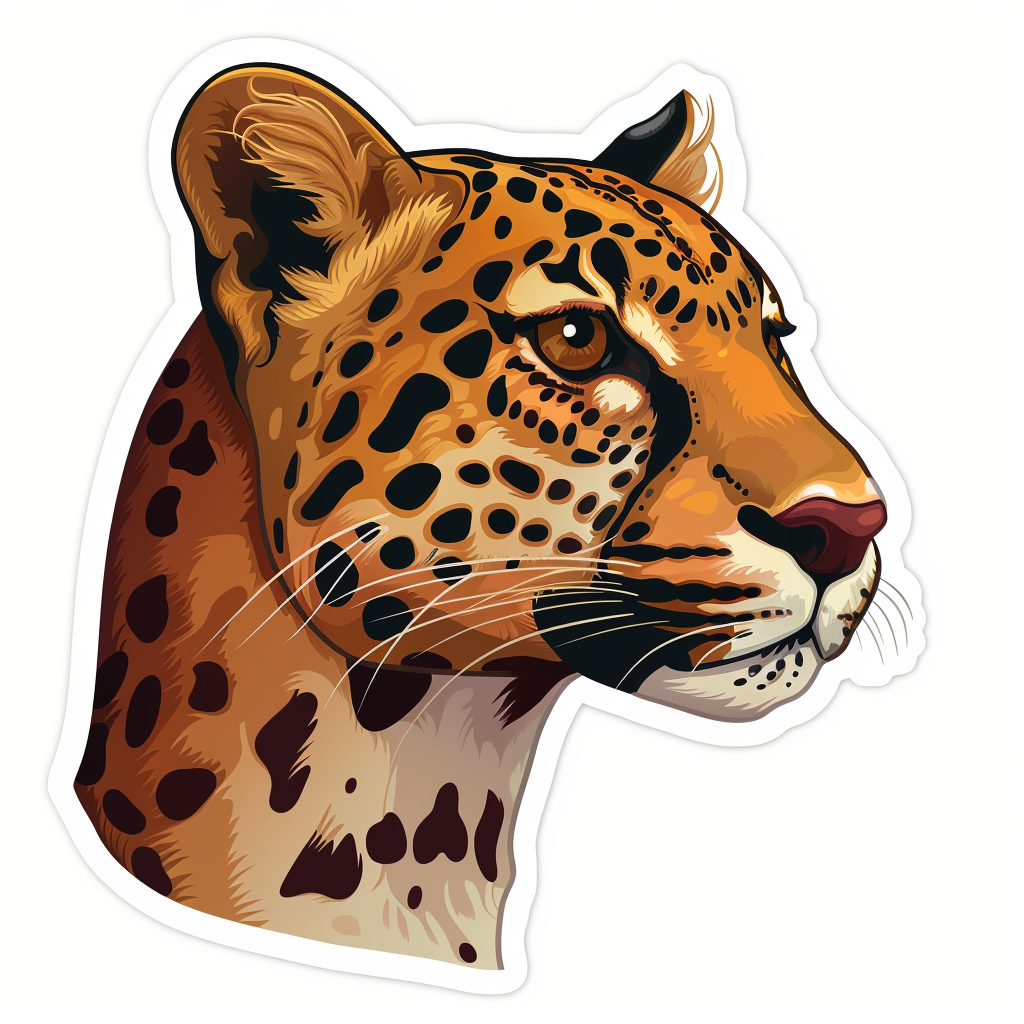 Leopard majestic Expressive surreal Vinyl Decal Sticker for Car, Laptop, Tumbler and more # F022613