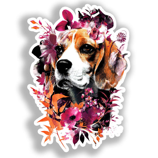Beagle Dog Vinyl Decal Sticker for Car, Laptop, Tumbler and more # A018624-4" x 4"
