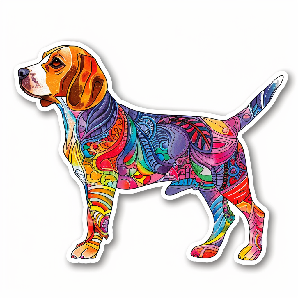 Beagle dog Vinyl Decal Sticker for Car, Laptop, Tumbler and more # F012126