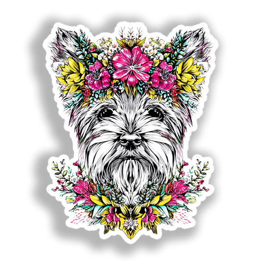 Yorkshire Terrier Dog Vinyl Decal Sticker for Car, Laptop, Tumbler and more # A017203-4" x 4"