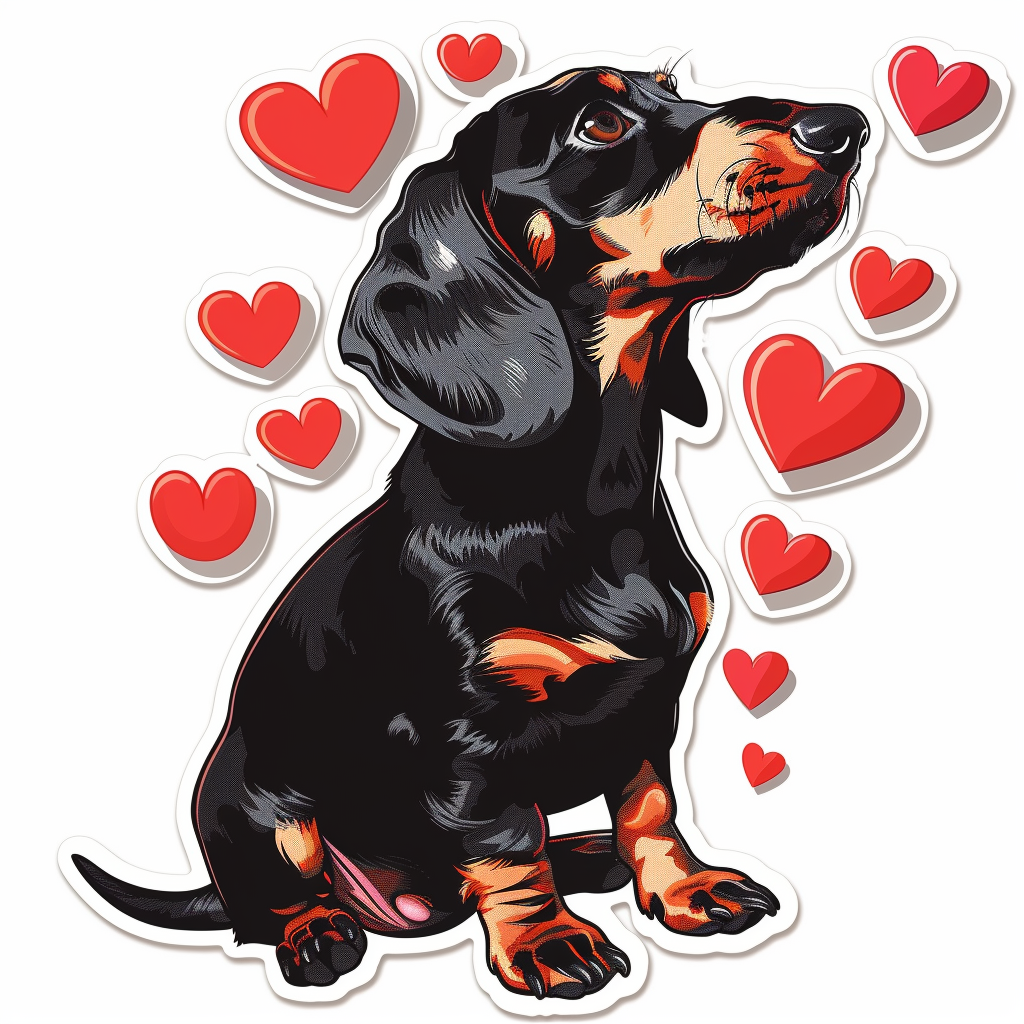 Dachshund Dog Heartcore Vinyl Decal Sticker for Car, Laptop, Tumbler and more # F012690