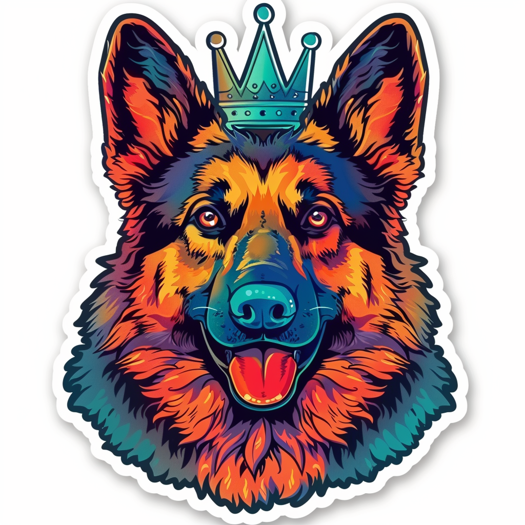 German Shepherd Dog crowned Vinyl Decal Sticker for Car, Laptop, Tumbler and more # F011446