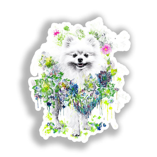Pomeranian Dog Vinyl Decal Sticker for Car, Laptop, Tumbler and more # A017402-4" x 4"
