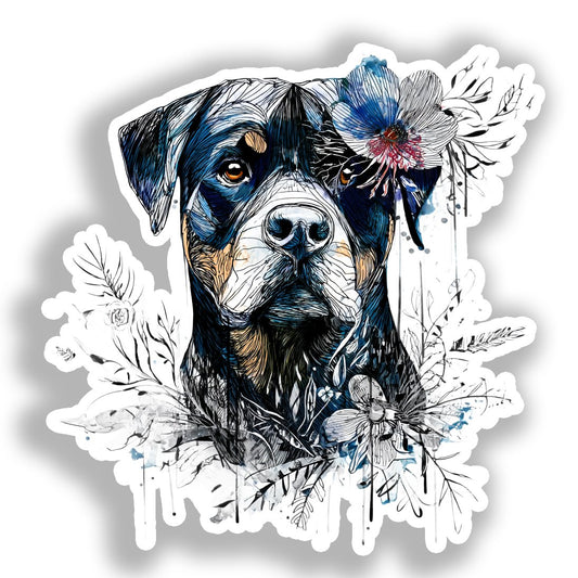 Rottweiler Dog Vinyl Decal Sticker for Car, Laptop, Tumbler and more # A018105-4" x 4"