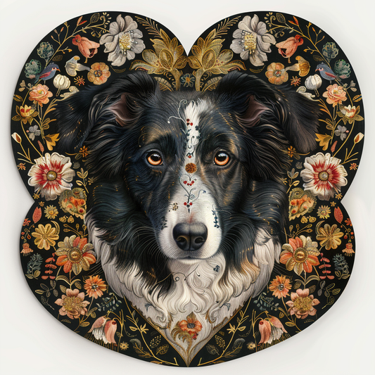Border Collie Dog majestic Expressive surreal Vinyl Decal Sticker for Car, Laptop, Tumbler and more # F021862-4" x 4"