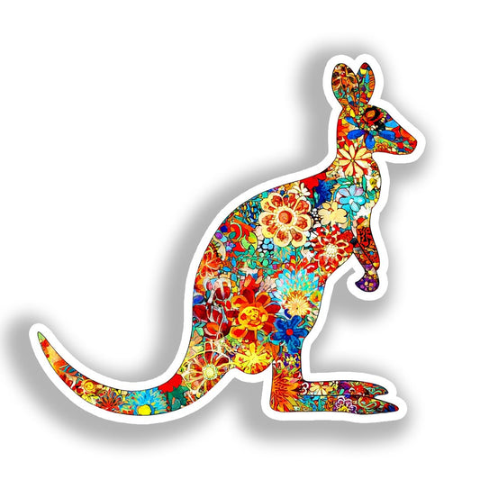 Kangaroo Vinyl Decal Sticker for Car, Laptop, Tumbler and more # A019137-4" x 4"