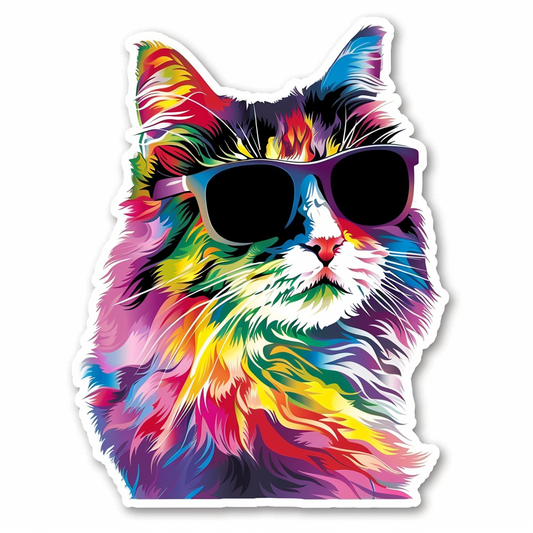 Adorable Turkish Angora Cat  Vinyl Decal Sticker for Car, Laptop, Tumbler and more # F020803-4" x 4"