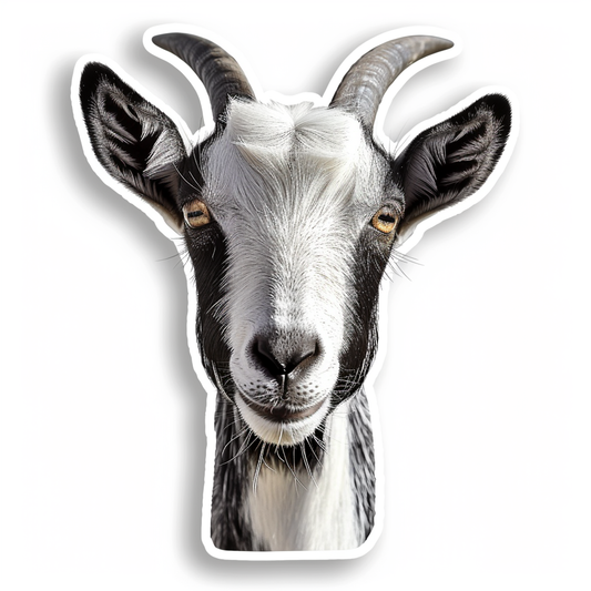 Goat majestic Expressive surreal Vinyl Decal Sticker for Car, Laptop, Tumbler and more # F020482-4" x 4"