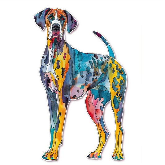 Adorable Great Dane Dog Expressive surreal Vinyl Decal Sticker for Car, Laptop, Tumbler and more # F017885