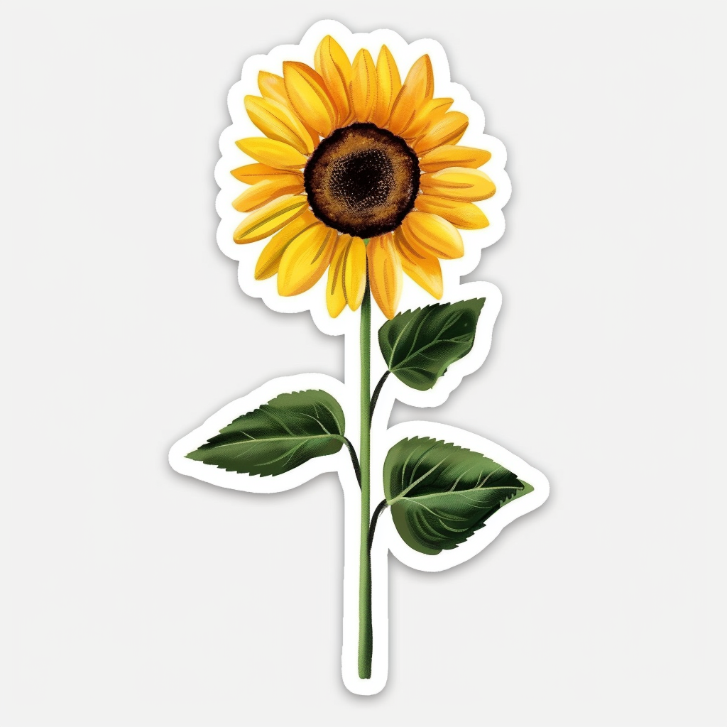 Sticker of a Sunflower  Vinyl Decal Sticker for Car, Laptop, Tumbler and more # F023386