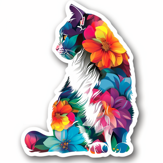 Adorable Turkish Angora Cat  Vinyl Decal Sticker for Car, Laptop, Tumbler and more # F020856-4" x 4"
