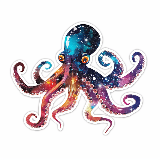 Sticker of a Octopus galaxy majestic Expressive surreal Vinyl Decal Sticker for Car, Laptop, Tumbler and more # F015627