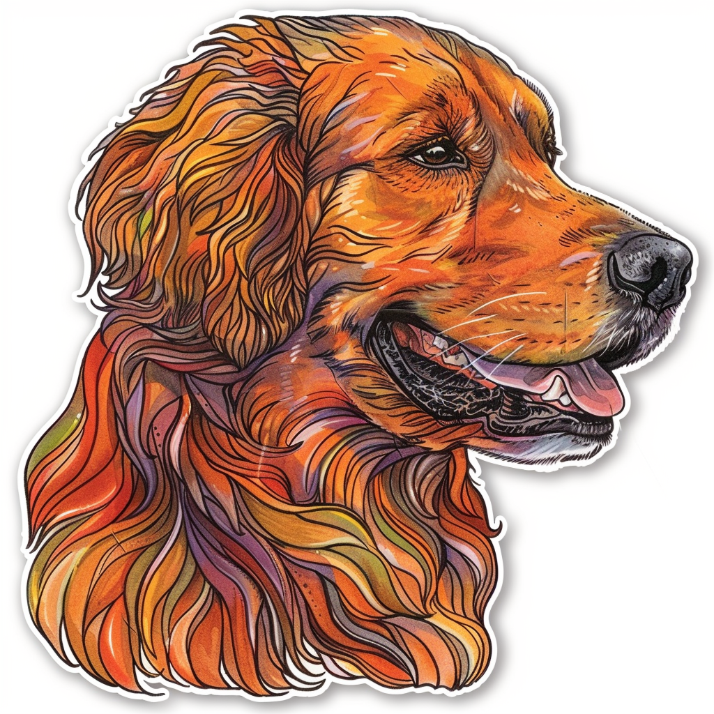 Golden Retriever Dog Vinyl Decal Sticker for Car, Laptop, Tumbler and more # F010543
