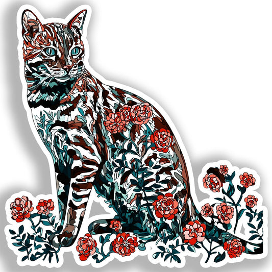 Bengal Cat Vinyl Decal Sticker for Car, Laptop, Tumbler and more # A018609-4" x 4"