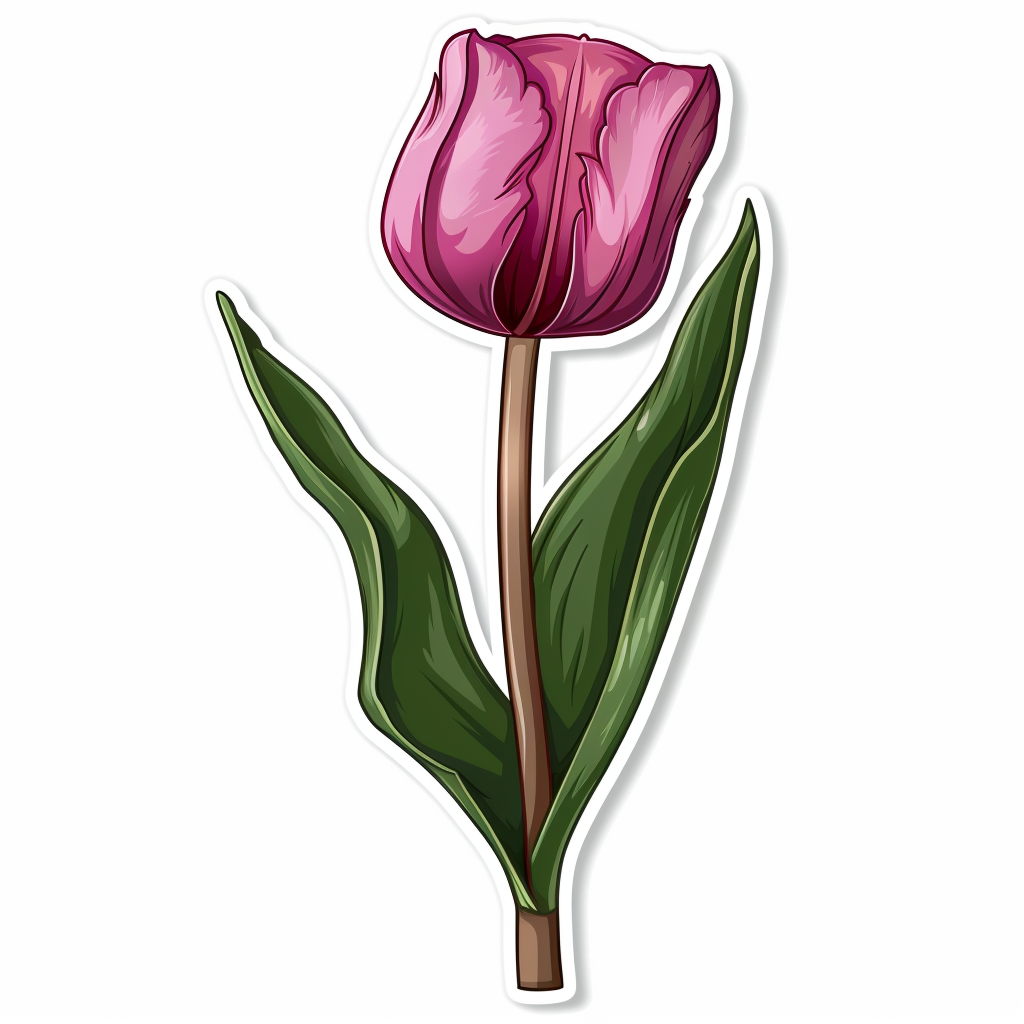 Sticker of a Tulip flower Vinyl Decal Sticker for Car, Laptop, Tumbler and more # F023430