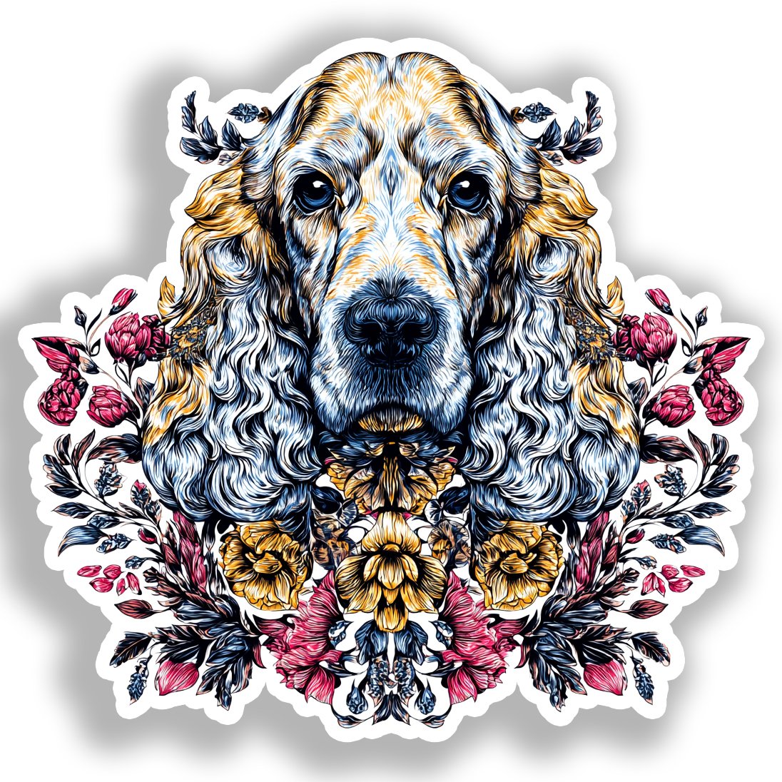 Cocker Spaniel Dog Vinyl Decal Sticker for Car, Laptop, Tumbler and more # A019779-4" x 4"