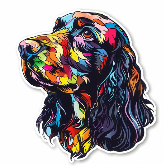 Cocker Spaniel Dog majestic Expressive surreal Vinyl Decal Sticker for Car, Laptop, Tumbler and more # F019734-4" x 4"