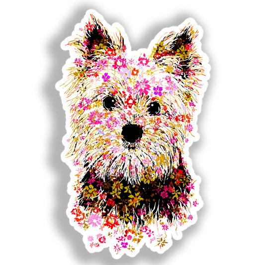 Yorkshire Terrier Dog Vinyl Decal Sticker for Car, Laptop, Tumbler and more # A017098-4" x 4"