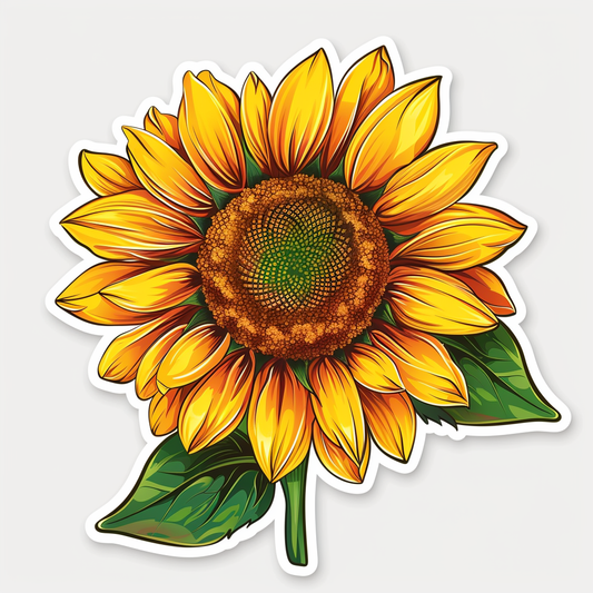 Sunflower flower majestic Expressive surreal Vinyl Decal Sticker for Car, Laptop, Tumbler and more # F023099