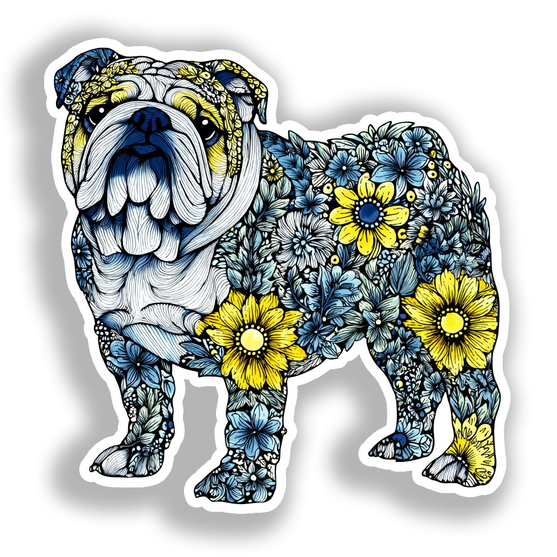 Bulldog English Dog Vinyl Decal Sticker for Car, Laptop, Tumbler and more # A018895-4" x 4"