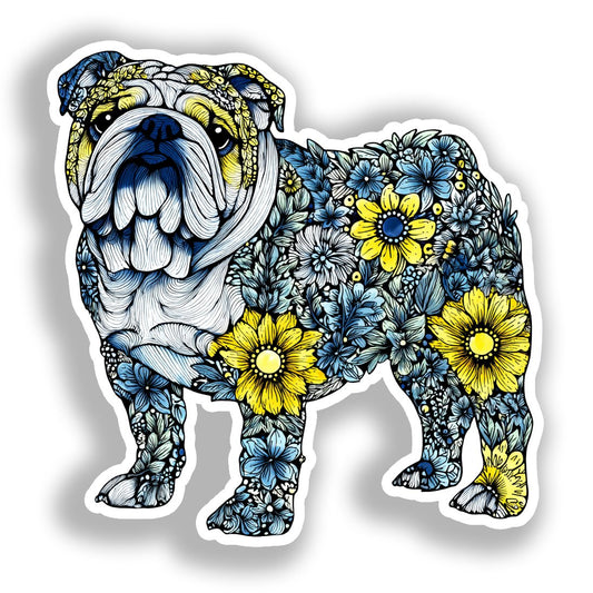 Bulldog English Dog Vinyl Decal Sticker for Car, Laptop, Tumbler and more # A018895-4" x 4"