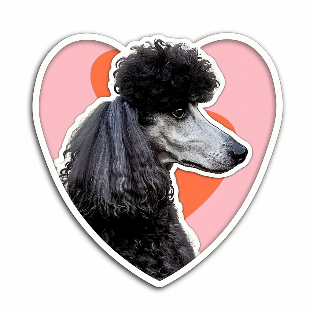 Poodle Dog heartcore Vinyl Decal Sticker for Car, Laptop, Tumbler and more # F012374