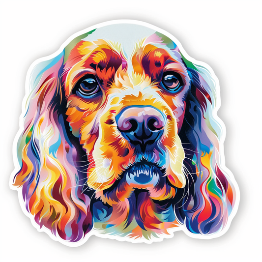 Sticker of a Cocker Spaniel Dog majestic Expressive surreal Vinyl Decal Sticker for Car, Laptop, Tumbler and more # F020170