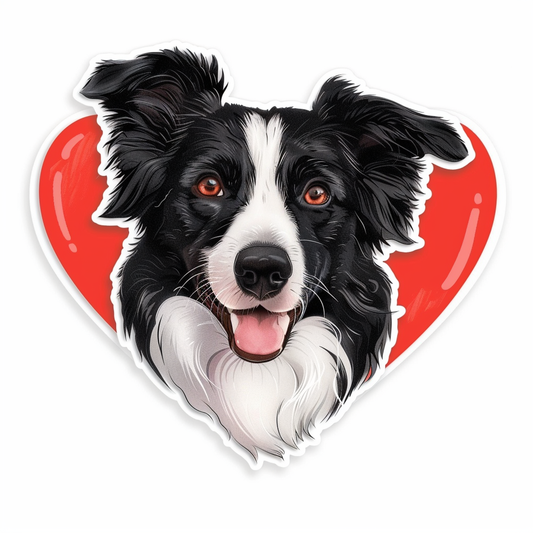 Border Collie Dog majestic Expressive surreal Vinyl Decal Sticker for Car, Laptop, Tumbler and more # F021840-4" x 4"