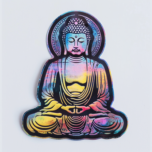 Sticker of a Buddha majestic Expressive surreal Vinyl Decal Sticker for Car, Laptop, Tumbler and more # F017206