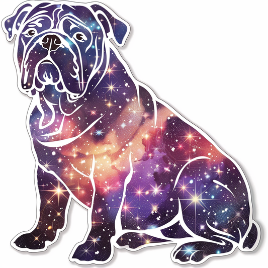 Bulldog Dog galaxy majestic Expressive surreal Vinyl Decal Sticker for Car, Laptop, Tumbler and more # F017480