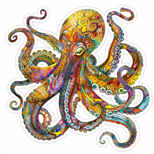 Sticker of an Octopus astronaut majestic Expressive surreal Vinyl Decal Sticker for Car, Laptop, Tumbler and more # F015685