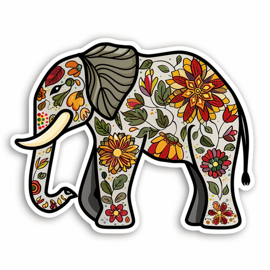 Elephant Expressive surreal Vinyl Decal Sticker for Car, Laptop, Tumbler and more # F022283-4" x 4"