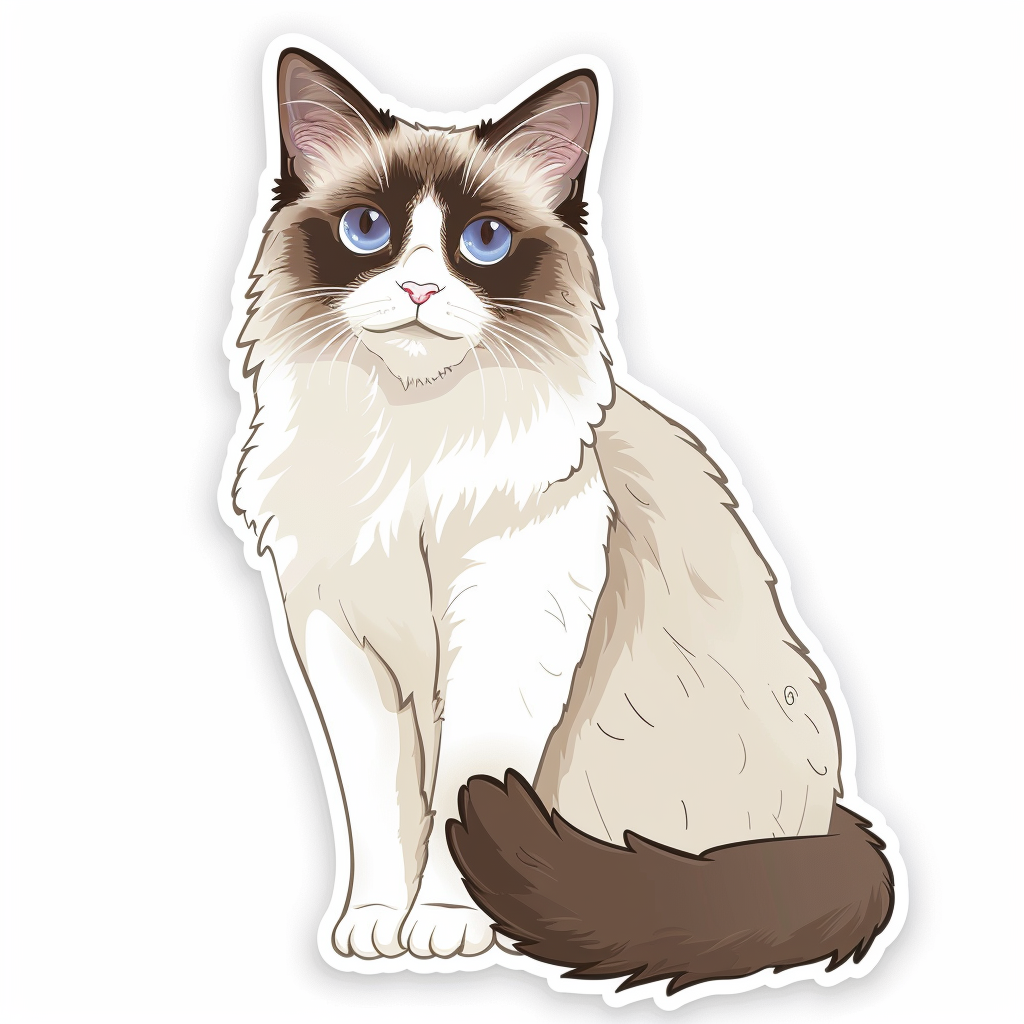 Ragdoll cat Vinyl Decal Sticker for Car, Laptop, Tumbler and more # F07635
