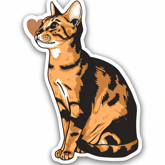 Abyssinian Cat astronaut majestic Expressive surreal Vinyl Decal Sticker for Car, Laptop, Tumbler and more # F021271-4" x 4"