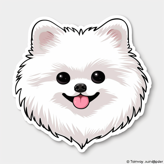 Sticker of a Pomeranian Dog majestic Expressive surreal Vinyl Decal Sticker for Car, Laptop, Tumbler and more # F013993